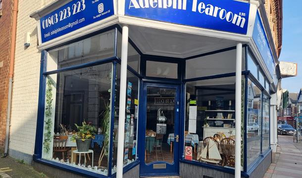 shop front, Adelphi Tearoom, Paignton