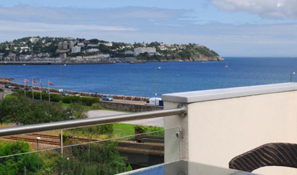 Sea view from Penthouse, 11 Water Meadows, Cockington Lane, Torquay, Devon