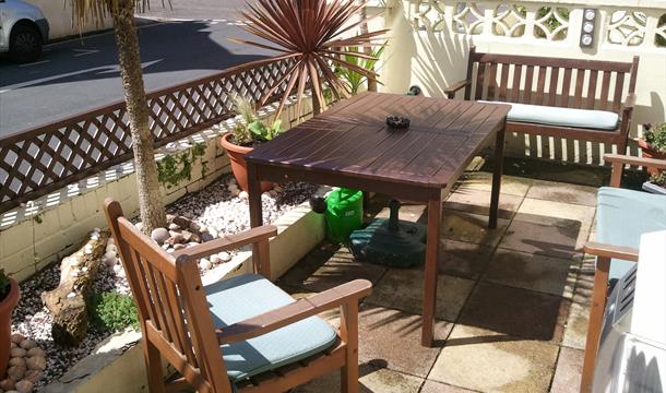 Seating area outside at Brampton Guest House, Paignton, Devon