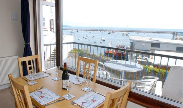 Dining area with view, 2 Dolphin Court, Overgang, Brixham, Devon