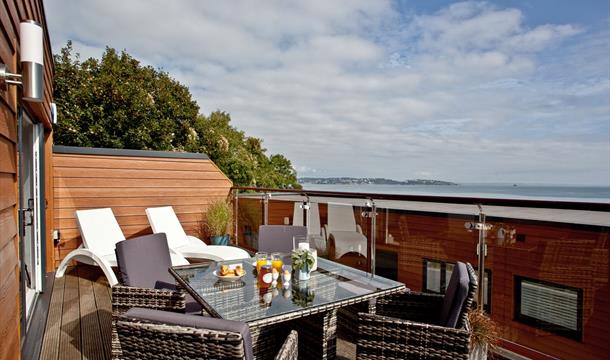 Balcony with sea view, Plover 2, The Cove, Brixham, Devon