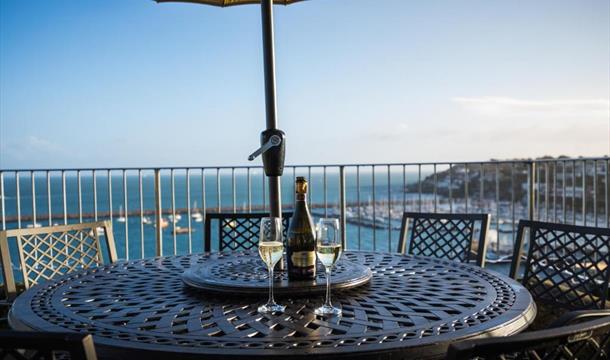Outdoor seating area with harbour views 39 North Furzeham Road