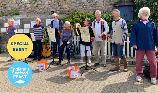 The All Hands On Deck sea shanty group, who will be at Cantina, Goodrington Sands as part of England's Seafood FEAST