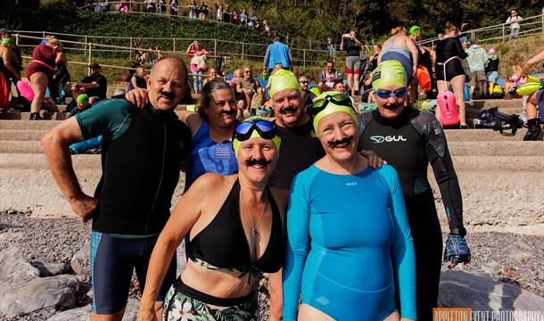 Agatha Christie Sea Swim Weekend, group of swimmers