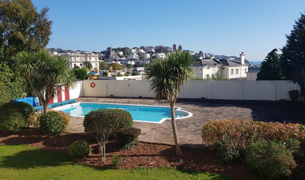 Swimming pool at Abbey Court Hotel, Torquay, Devon