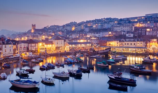 Brixham harbour at night