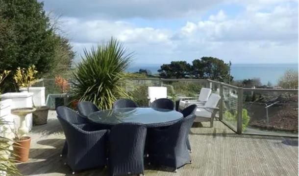 Decking area and view from Allways, Teignmouth Road, Maidencombe, Torquay