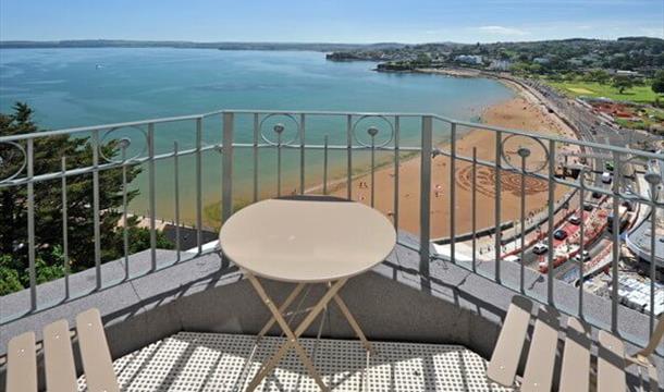 Balcony and view from Astor House, Torquay, Devon