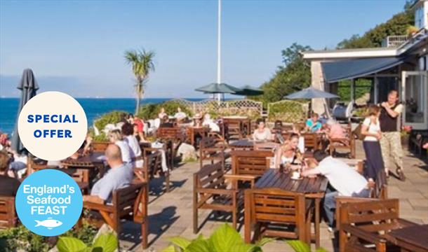 Outside dining at the Berry Head Hotel, Brixham, England's Seafood Feast