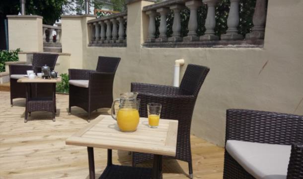 Outside seating, Blenheim House, Torquay, Devon