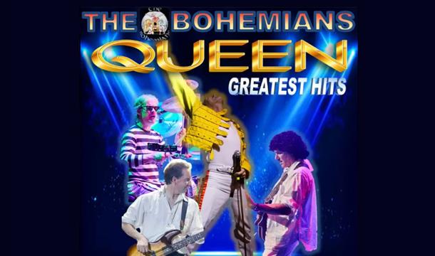Queen tribute poster showing the lead singer performing in a yellow jacket with brass buttons