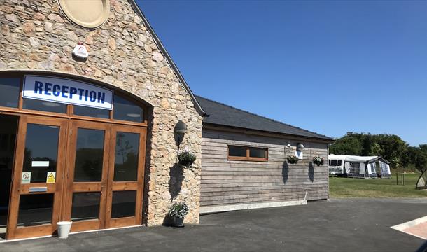 Reception of Wall Park camping in Brixham, Devon