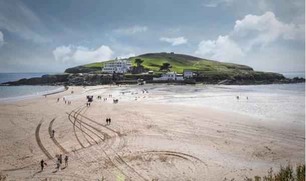 afternoon tea at burgh island, burgh island hotel, beach and sky