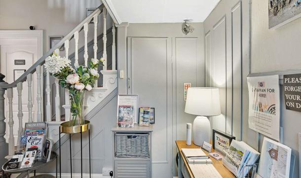 Reception area and staircase, The Cherwood Guest House, Paignton, Devon