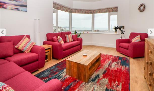 Lounge with view, Compass Point, 11 Glenmore Road, Brixham, Devon