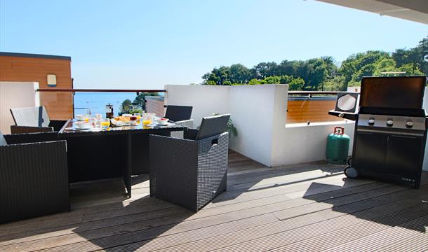 Decking area at Curlew, Brixham Devon