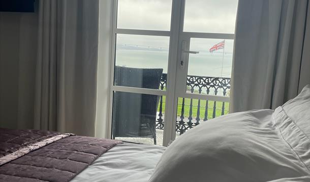 View from bed first floor seaview room