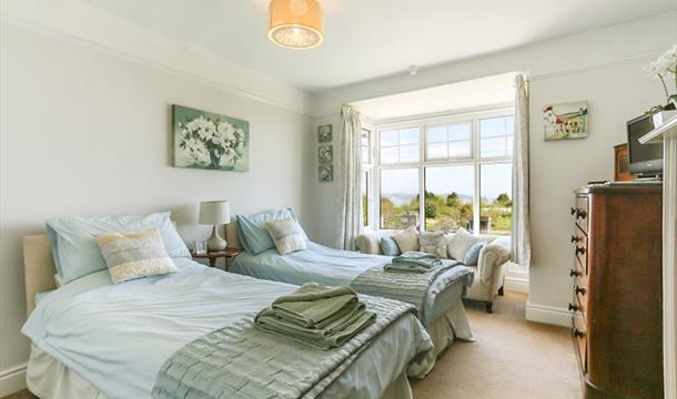 Twin bedroom, Danecroft, Higher Furzeham Road, Brixham, Devon