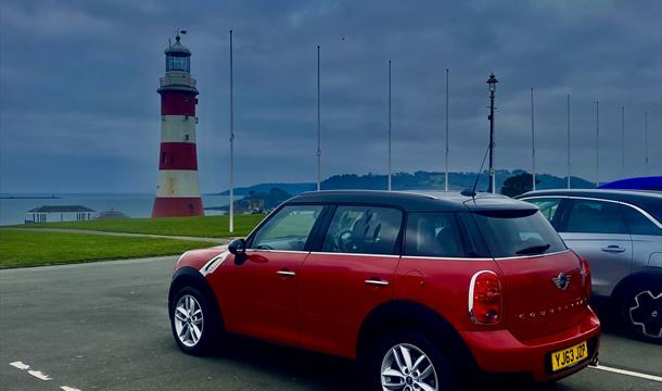 Mini Clubman on Plymouth Hoe