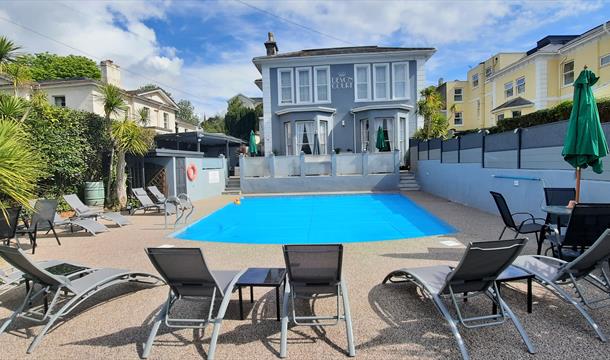 Swimming pool at Devon Court Luxurious Bed & Breakfast, Croft Road, Torquay, Devon