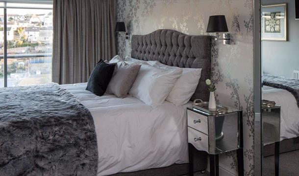 Superking bedroom at Driftwood Boutique B & B, Brixham, Devon