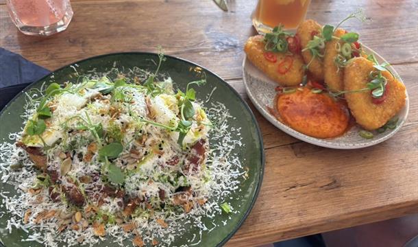 Meal served at Esca, Middle Street, Brixham