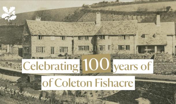 Archive image of a stone house and landscaped gardens newly done. 100 years of Coleton Fishacre Kingswear