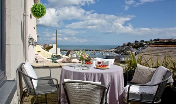 View from patio, Fishlegs, 28 Prospect Road, Brixham, Devon