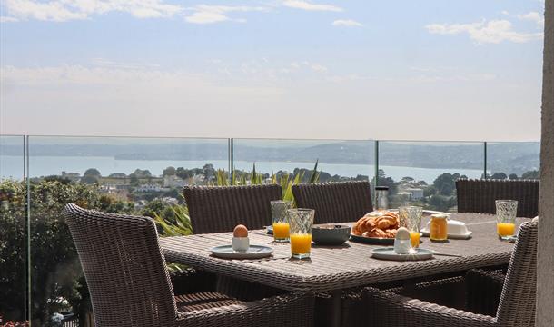 Seacroft, Torquay - stunning views over the bay from the balcony