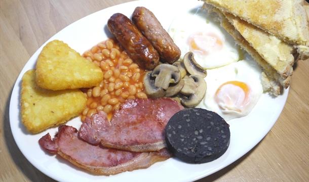 Big breakfast served at Hammond's Cafe, Winner Street, Paignton