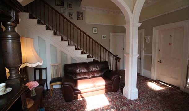 Hallway and staircase, Chelston Dene Torquay, Devon