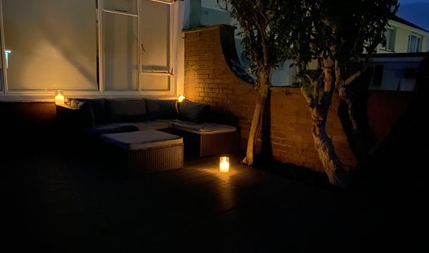 Rear garden on a warm night