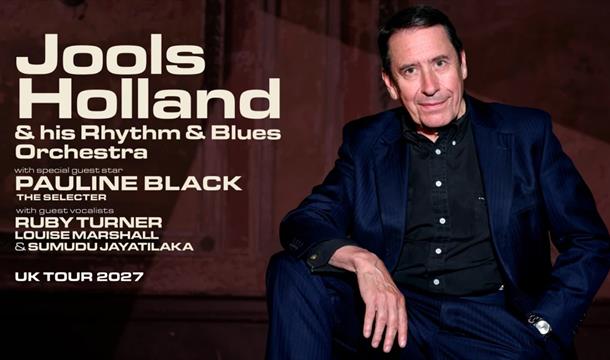 photo of Jools Holland with details of his supporting acts