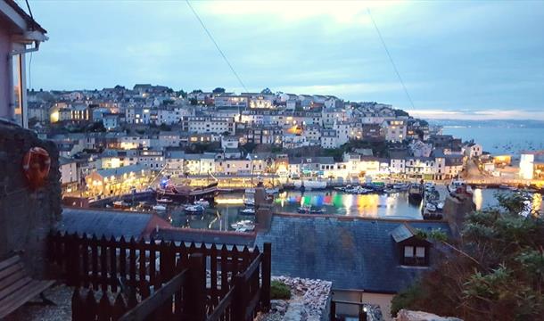 Evening view from Kippys Cottage, King Street, Brixham