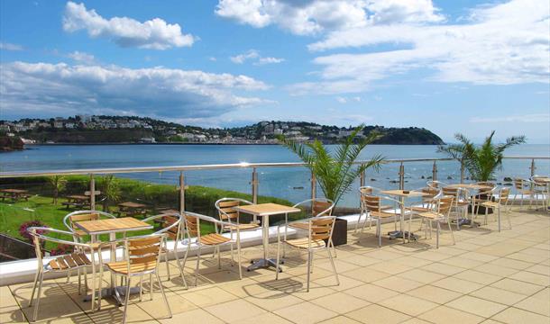 Seating with a view at Livermead Cliff Hotel, Torquay, Devon