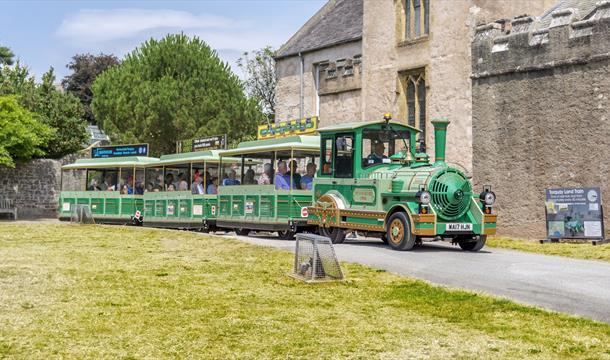 Torquay Land Train passing Torre Abbey, Torquay, Devon