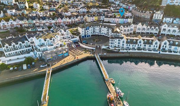 Brixham aerial photo with arrow to Little Fish