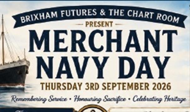 Merchant Navy Day promotional poster showing the date and a picture of an old steam ship