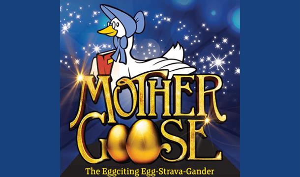 image of a goose wearing a bonnet sitting on two golden eggs