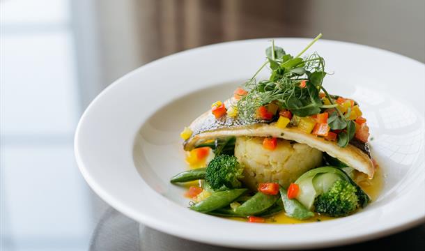 Dining at Headland Hotel, Torquay, Devon