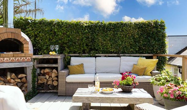 Outside seating area, The Old Shop House, Stoke Gabriel Road