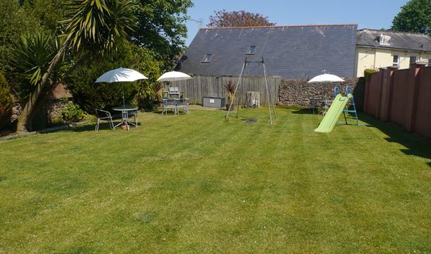 Garden area at Broadshade Holiday Flats, Paignton, Devon