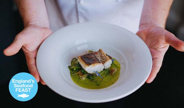 Fresh hake cooked for the Seafood FEAST, Brixham in Devon.