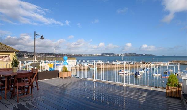 Decking area with view, Quayside View, 53a Roundham Road, Paignton, Devon