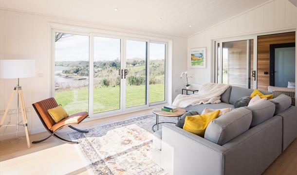 Lounge with view, River Dart Hideaway, Galmpton, Nr Brixham