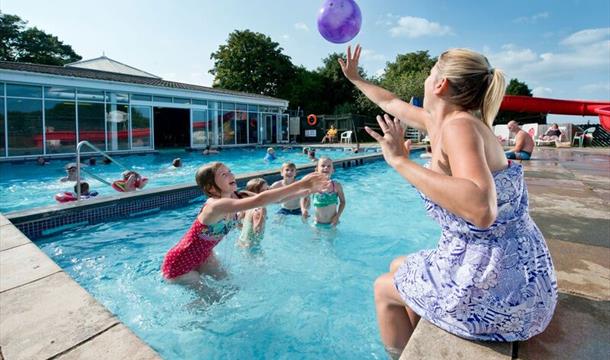 Swimming pool at South Bay Holiday Park in Devon