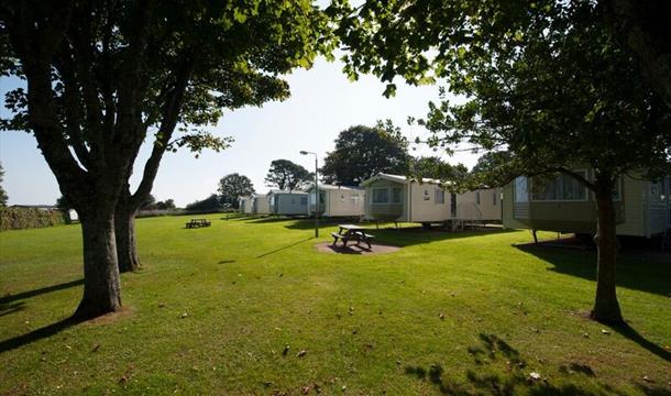 Caravans at South Bay Holiday Park in Brixham