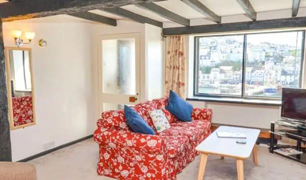 Lounge with harbour view from Sea Nook, King Street, Brixham