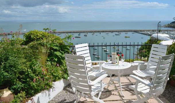 Outside Seating and view from Seaside Stories, Furzeham Road, Brixham