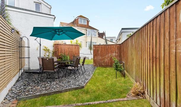 Outside seating area, Seaway Garden, Paignton, Devon